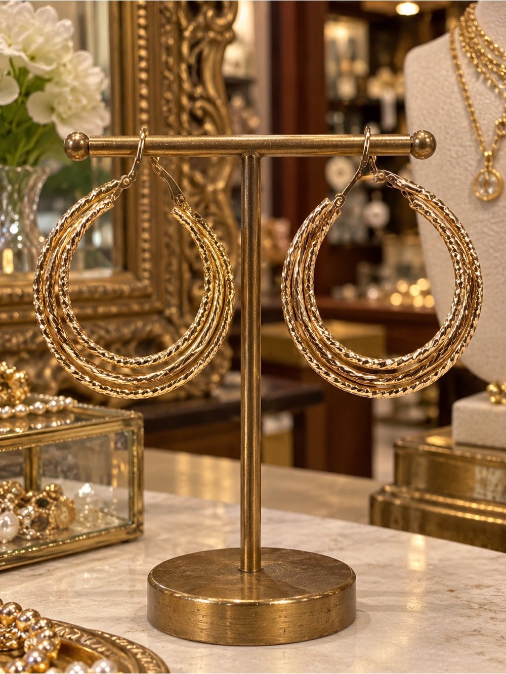 Layered Gold Hoop Earrings